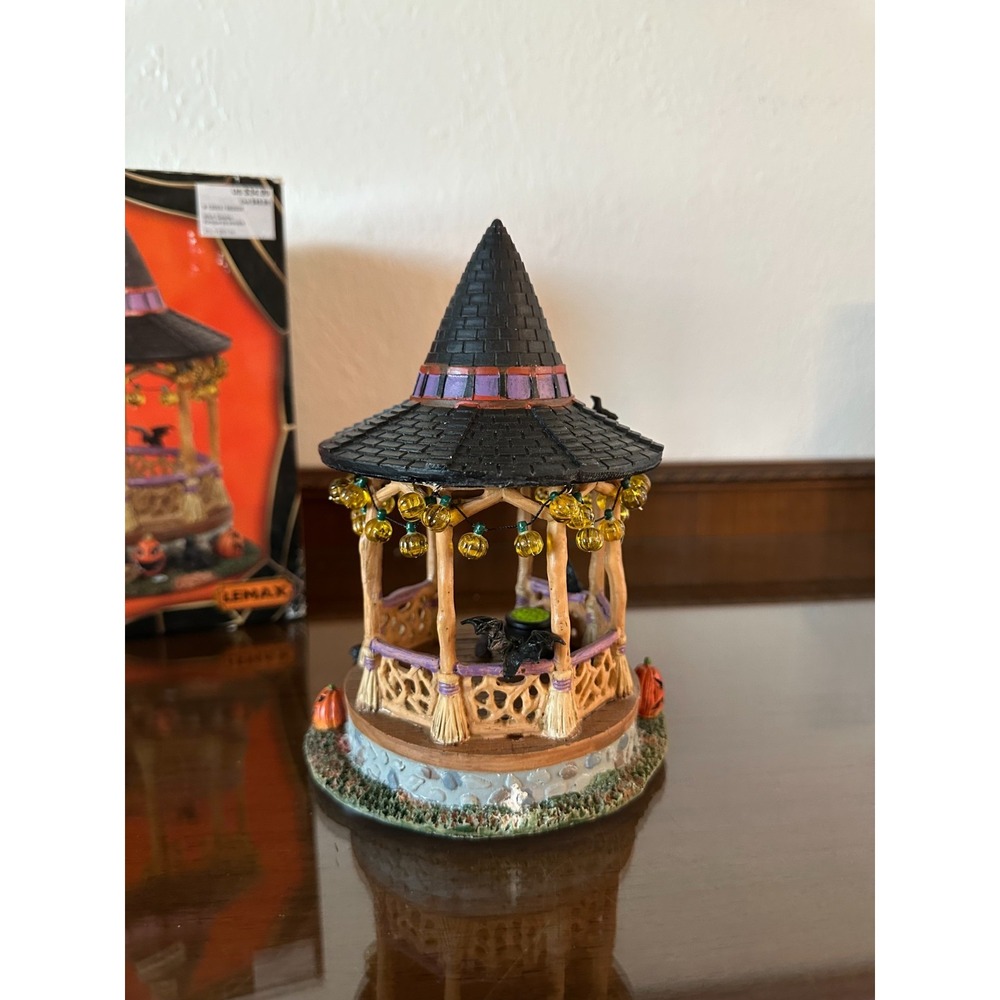 Lemax Spooky Town Halloween Village Accessory Witch Gazebo w/ Box - Picture 6 of 10
